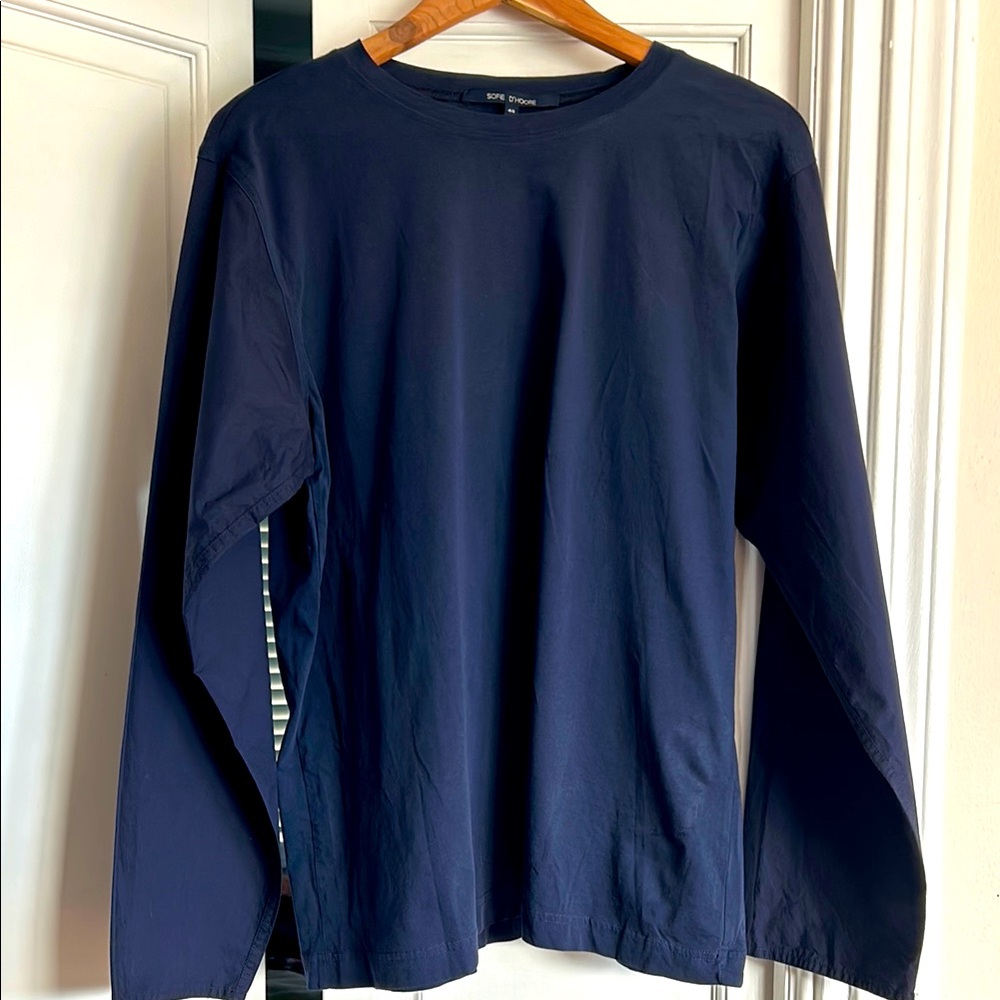 Like New Sofie D'Hoore Blue Long Sleeve Multi-Media Tee Shirt Top